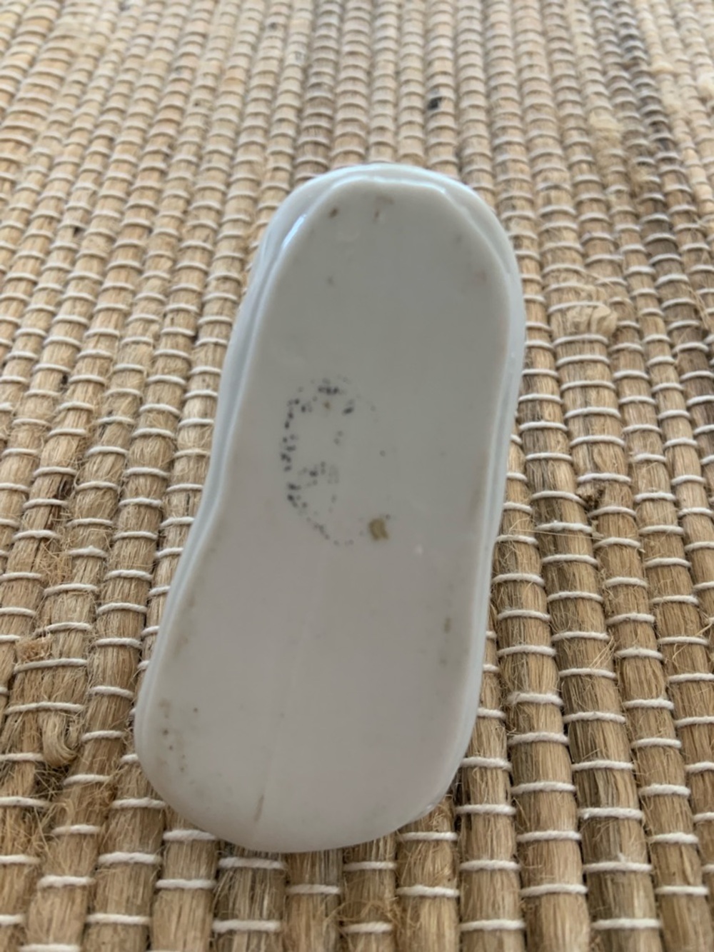 Porcelain Baby Bootie Figurine with Floral Detail - White - Picture 2 of 5